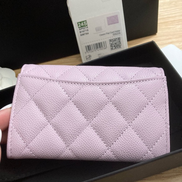 SOLD Chanel Lilac Gold Hardware Classic Card Holder - Picture 3 of 7